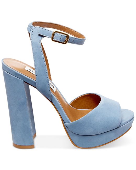 Steve madden Women's Britt Platform Sandals in Blue (Light Blue) | Lyst